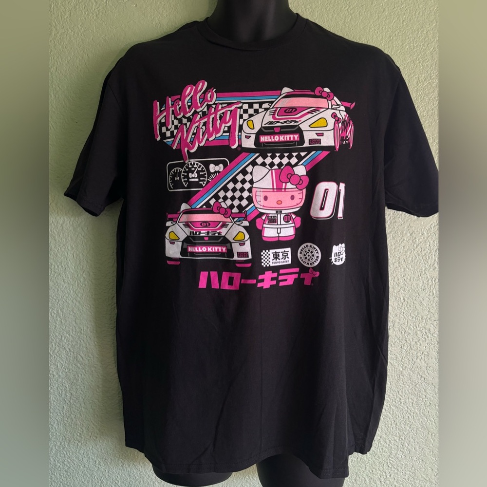 HELLO KITTY , SIZE LARGE , PINK , #7 , #01 , RACE CAR KITTY